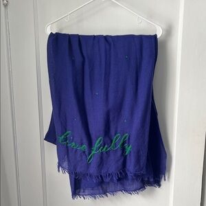 Kate Spade On Purpose Deep Blue Live Fully Scarf 81”x 41”